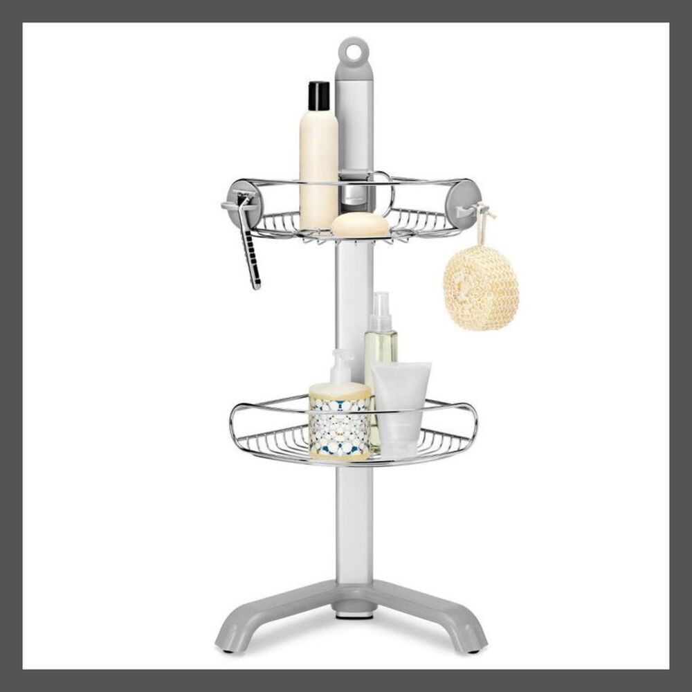 simplehuman - Corner Shower Caddy Stainless Steel/An Silver